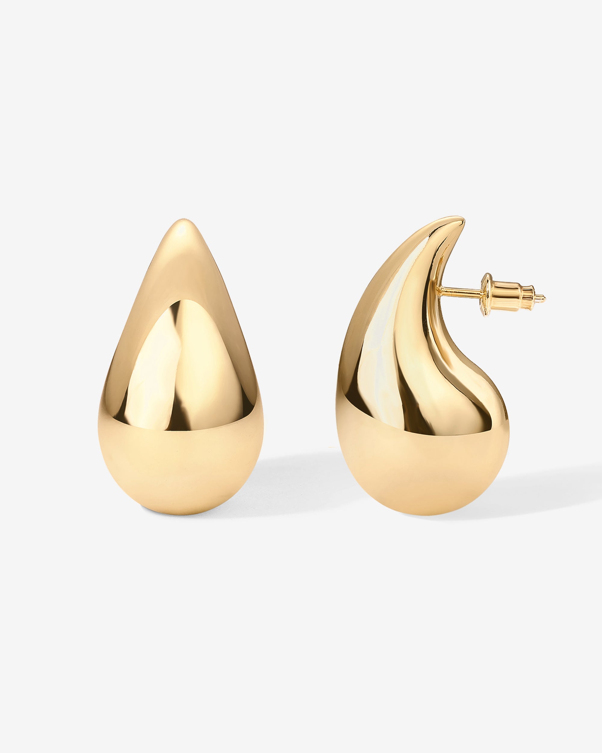Golden Earrings With Laced Drop Shaped Dangles
